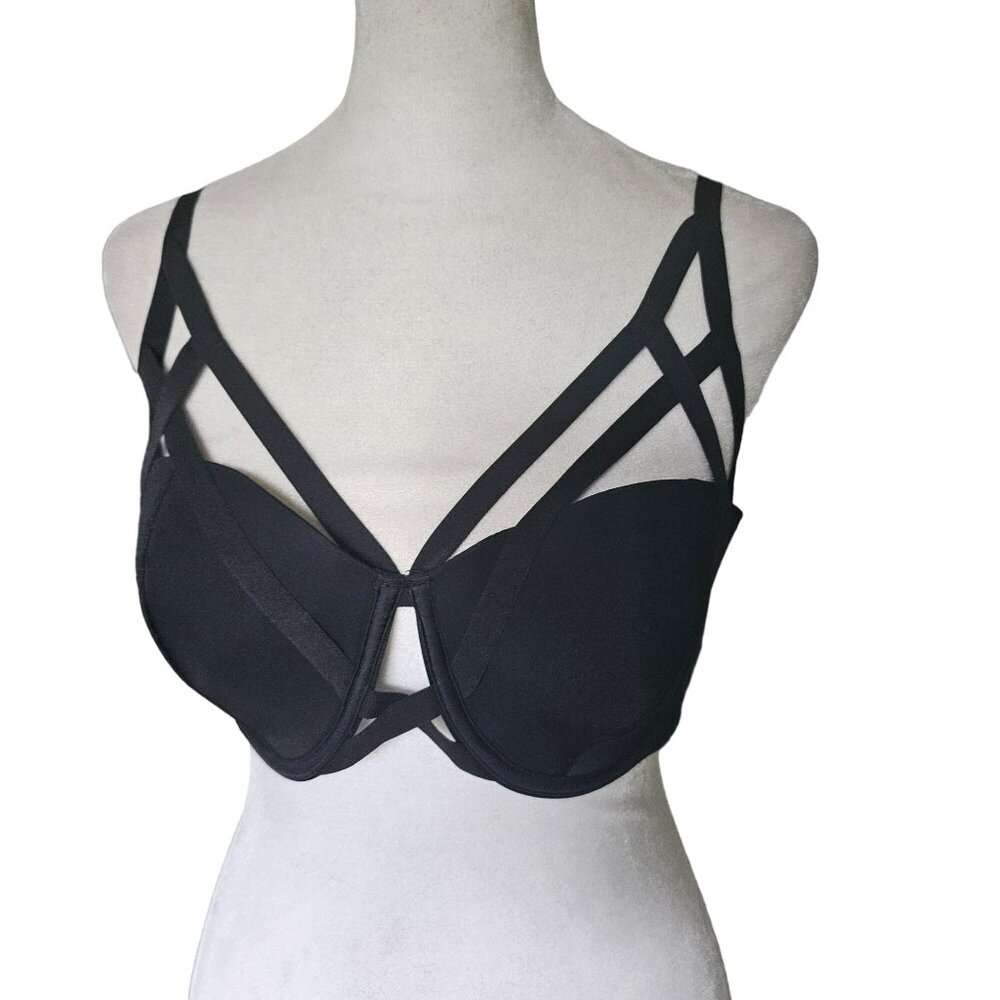 Adore Me Strappy Black Underwire Bra